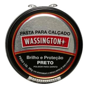 Pasta para Calçado Cor Preto Wassington Lata 36g