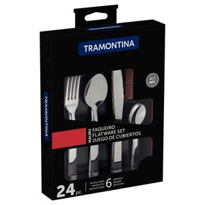 Faqueiro de Inox Malibu Tramontina com 24 Peças