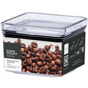 Pote Hermético Lumini Quadrado Transparente Paramount 480ml