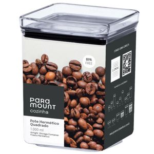Pote Hermético Lumini Quadrado Transparente Paramount 1L