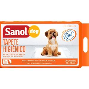 Tapete Higiênico Sanol Dog 60x80cm com 30 Unidades
