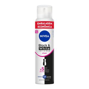 Desodorante Aerosol Black & White Clear Nivea Leve 200ml Pague 150ml