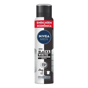 Desodorante Antitranspirante Aerossol Invisible Black & White NIVEA MEN 200ml