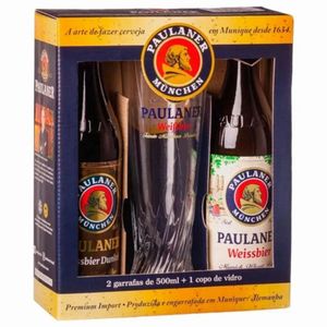 Kit Cerveja Weissbier Paulaner Munchen 500ml 2 Unidades + Copo