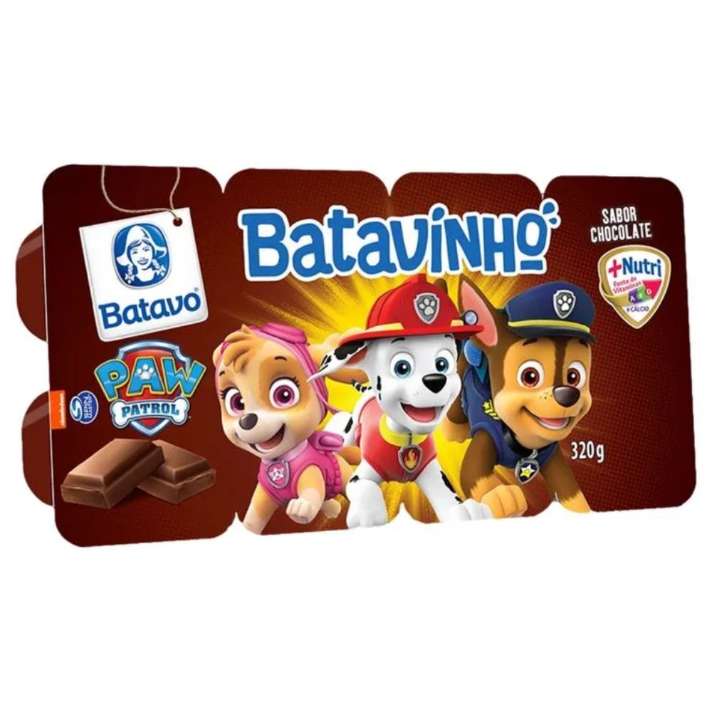Sobremesa Láctea Chocolate Paw Patrol Elegê 304g 8 Unidades