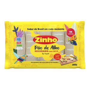 Pão de Alho Tradicional Recheado com Queijo Baguete Zinho 300g