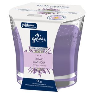 Odorizante de Ambiente Vela Perfumada Lavanda e Sândalo Glade Home Fragrance Vidro 96g