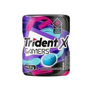 Goma de Masca de Framboesa e Limão Sem Açúcar Trident X Gamers Pote 48,3g
