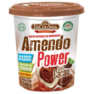 Pasta de Amendoim com Cacau Sem Adição de Açúcar Dacolônia Amendo Power 500g
