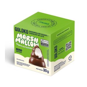 Marshmallow Vegano com Chocolate ao Leite Sem Açúcar Goldko 30g