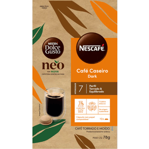 Cápsula de Café Caseiro Dark Neo Dolce Gusto & Nescafé 78g com 10 Unidades
