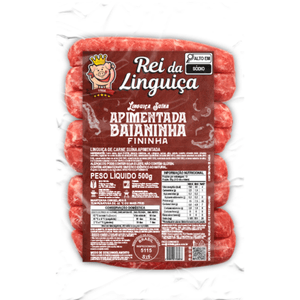 Linguiça Suína Apimentada Baianinha Fininha Rei da Linguiça 500g