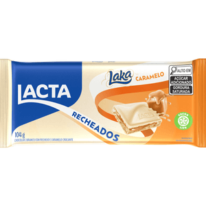 Chocolate Laka Branco Recheio de Caramelo Lacta 104g