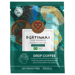 Café Torrado e Moído Individual Portinari Drip Coffee 3 Corações Sachê 11g