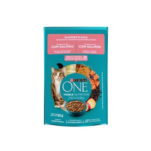 Ração Úmida Salmão Gatos Adultos e Filhotes Purina One Sachê 85g