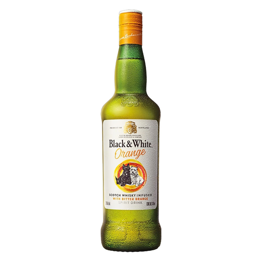 Bebida Alcoólica Mista Whisky Escocês Infused Orange Black & White Garrafa 700ml