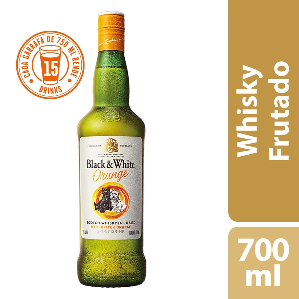 Whisky Escocês Infused Orange Black & White 700ml | Mambo