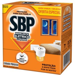Repelente Elétrico 45 Noites Aparelho + Refil SBP 35ml