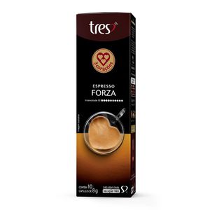 Cápsula de Café Espresso Forza Tres 3 Corações 80g com 10 Unidades