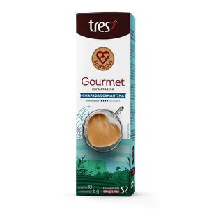 Cápsula de Café Espresso Gourmet Chapada Diamantina Tres 3 Corações 80g com 10 Unidades