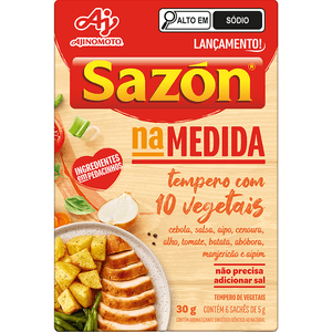 Tempero com 10 Vegetais Na Medida Sazón 30g com 6 Sachês