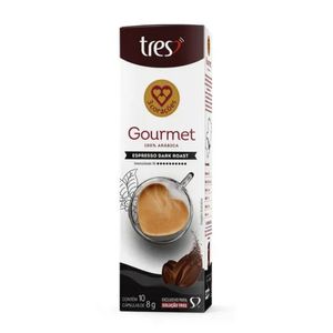 Cápsula de Café Espresso Gourmet Dark Roast 3 Corações com 10 Unidades