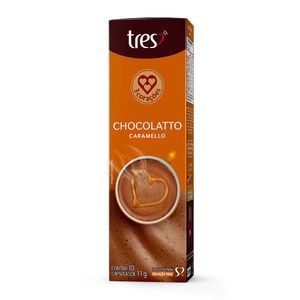 Cápsula de Chocolatto Caramello Tres 3 Corações 110g com 10 Unidades