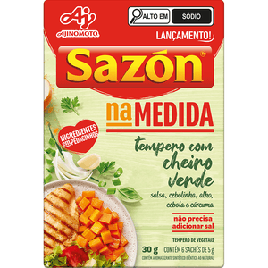 Tempero com Cheiro Verde Na Medida Sazón 30g com 6 Sachês