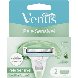 Carga Aparelho de Barbear Pele Sensível Gillette Venus com 2 Refis