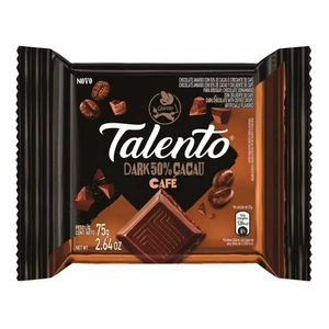 Chocolate Dark 50% Cacau Café Talento Garoto Pacote 75g