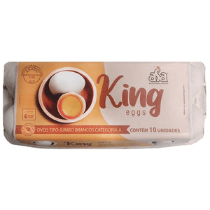 Ovos Brancos Jumbo King Eggs Asa Bandeja com 10 Unidades