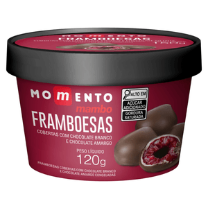 Bombom de Framboesas com Chocolate Branco e Meio Amargo Momento Mambo 120g