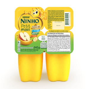 Petit Suisse Maxi Maça e Banana Ninho 240g com 4 unidades