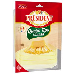 Queijo Tipo Gouda Fatiado Président 130g