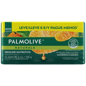 Kit Sabonete em Barra Tangerina e Alecrim Naturals Palmolive 510g com 6 Unidades