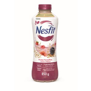 Iogurte de Frutas Vermelhas e Hibisco com Aveia Zero Lactose Nesfit 850g