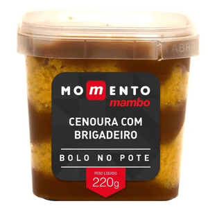 Bolo no Pote Cenoura com Brigadeiro  Momento Mambo 220g