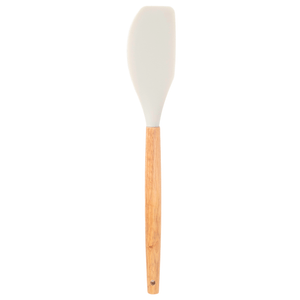 Espátula Reta de Silicone Cabo de Madeira Off-White Mozcada 32cm