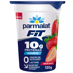 Iogurte de Morango Fit 10g de Proteínas Zero Lactose Parmalat 120g