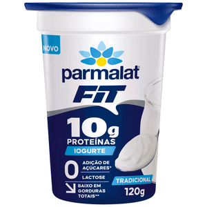 Iogurte Tradicional Fit 10g de Proteínas Zero Lactose Parmalat 120g