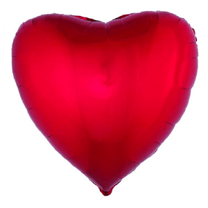 Balão Coração Cor Vermelho Silver Plastic 18'' 45cm