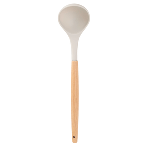 Concha de Silicone Cabo Madeira Off White Mozcada