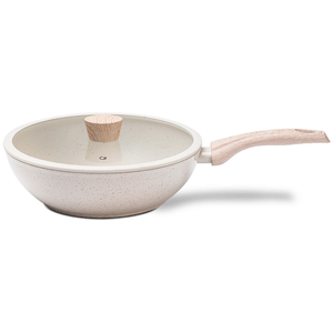 Frigideira Wok com Tampa Sirius Vanilla Brinox 28x7,5cm 3,4L