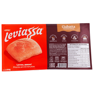 Pão Ciabatta Tradicional Leviassa Homebake 220g