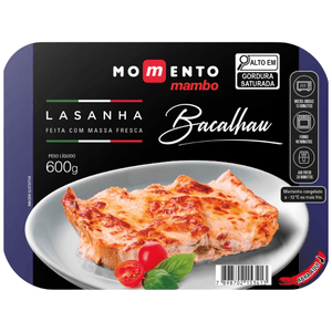 Lasanha de Bacalhau Congelada Momento Mambo 600g