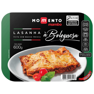 Lasanha à Bolonhesa Congelada Momento Mambo 600g