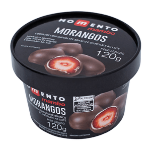 Bombom de Morangos com Chocolate Branco e ao Leite Momento Mambo 120g
