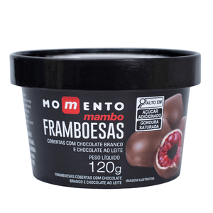 Bombom de Framboesas com Chocolate Branco e ao Leite Momento Mambo 120g