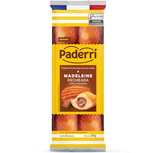Madeleine Recheada com Chocolate Paderrí 200g com 8 Unidades