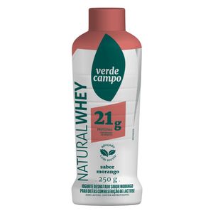 Iogurte Natural Whey de Morango 21g de Proteínas Verde Campo 250g